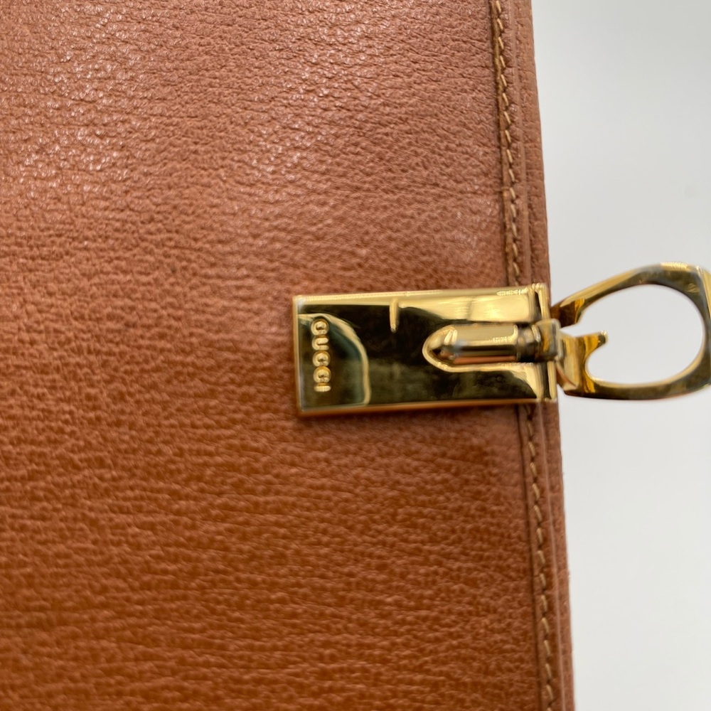Gucci Brown Leather Wallet with Gold-Toned Closure - Picture 2 of 8